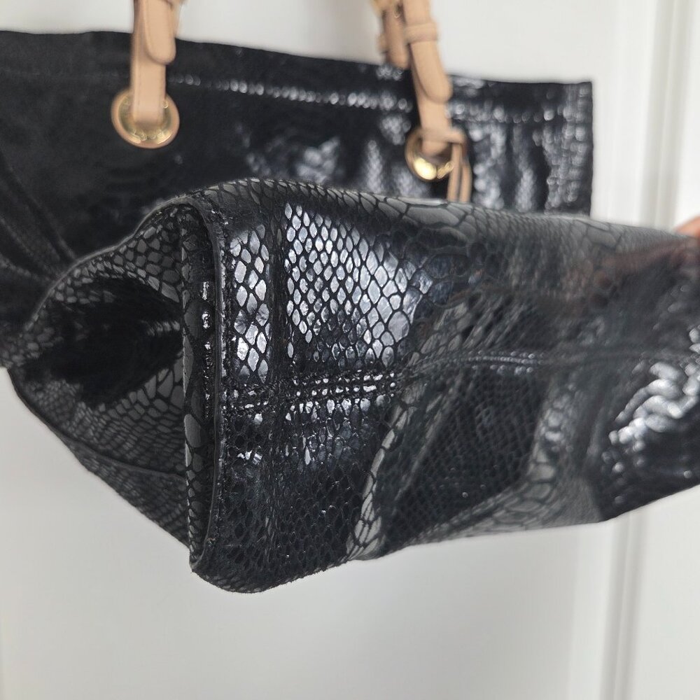 Michael Michael Kors Black Python Patent Leather … - image 6